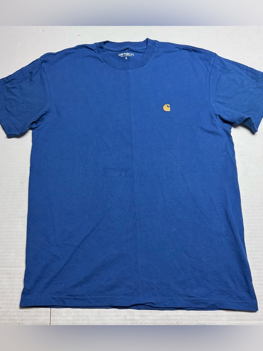 Authentic Carhartt WIP Chase Short Sleeve T-Shirt In Blue Size M